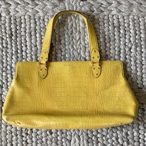 Kate Spade croc embossed yellow large purse